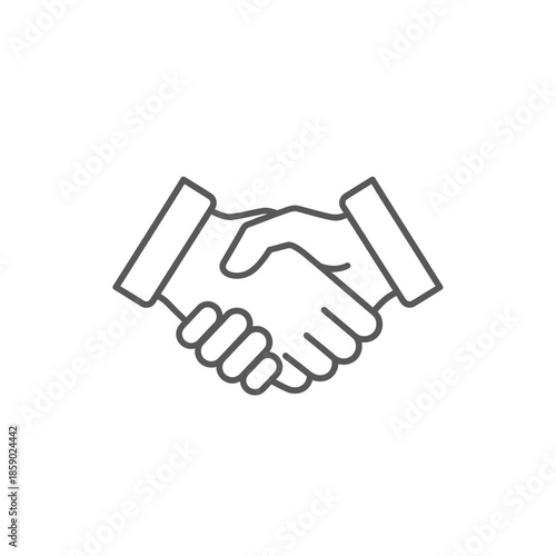 Business handshake icon, partnership agreement, deal symbol, vector illustration