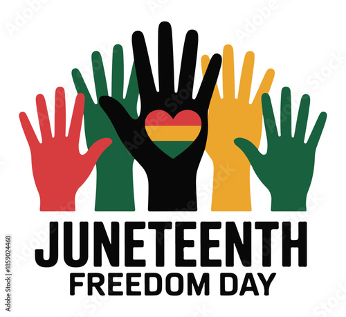 Juneteenth Freedom Day Celebration with Multiracial Hands