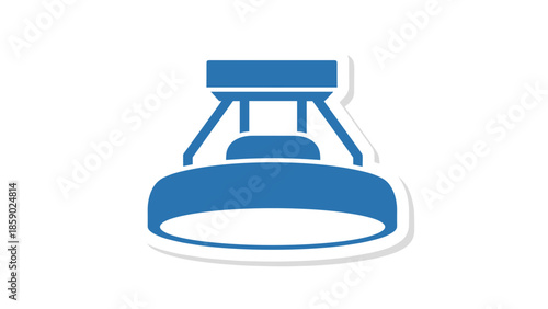 Blue icon of a sub woofer speaker