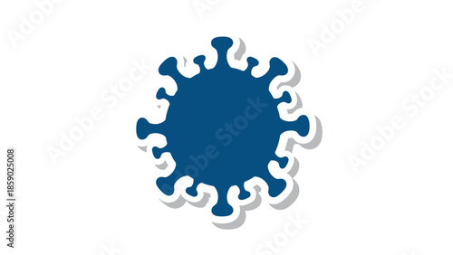 Blue Coronavirus Icon with Shadow