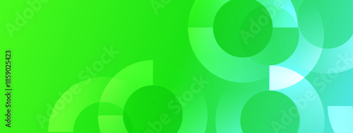 Abstract green and teal overlapping circles and partial circles. Suitable for backgrounds, patterns, geometric designs, and modern concepts