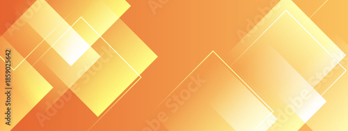 Orange background with geometric squares and glowing lines. Suitable for abstract backgrounds, technology concepts, and modern designs