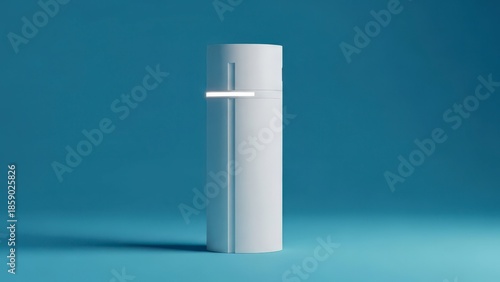 Sleek modern cylindrical device with glowing interface