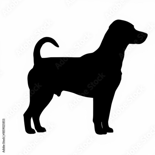 Silhouette Dog: A striking silhouette of a dog, a symbol of loyalty, companionship, and the pure essence of a domestic pet. A minimalist design to symbolize loyalty and companionship.