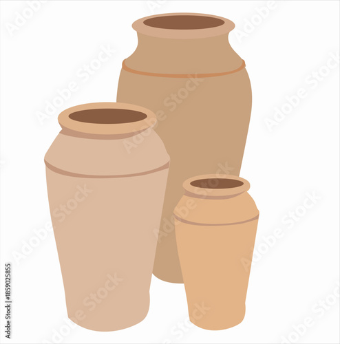 clay jars. Clay jar. Simple flat illustration.