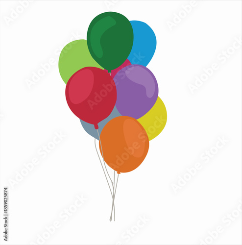 colorful balloons flying. Flying helium bunch balloon, 