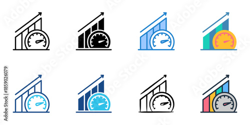 Sales effectiveness icons set multiple style collection. Editable stroke 
