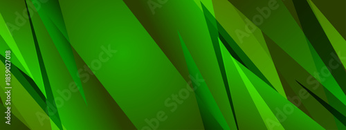 Green abstract background with sharp diagonal lines