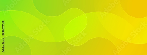 Modern abstract background with flowing green and yellow shapes
