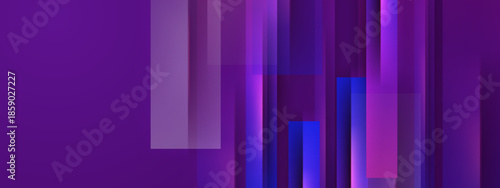 Purple and blue translucent rectangular shapes in a gradient