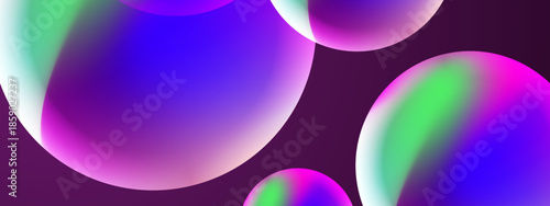 Abstract floating orbs against a dark purple background