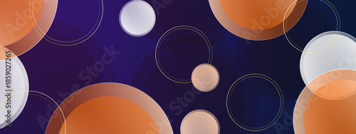 Abstract circles in orange white gold and purple