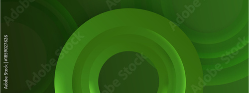 Several layered green circles forming an abstract background design