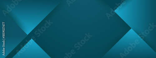 Layered geometric teal shapes in a cool color scheme