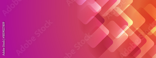 Pink to orange gradient with overlapping squares