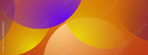 Abstract design with circles orange yellow purple gradients