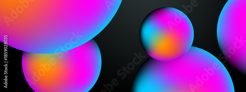 Orbs with vibrant gradients on a dark background