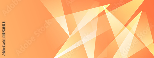 Orange background with overlapping transparent shapes triangles