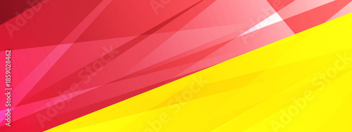 Displays an abstract background with angular shapes in red and yellow
