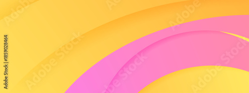 Abstract curves overlap in pink and yellow shades smoothly flowing