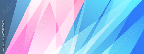 Abstract pattern of pink white and blue geometric shapes
