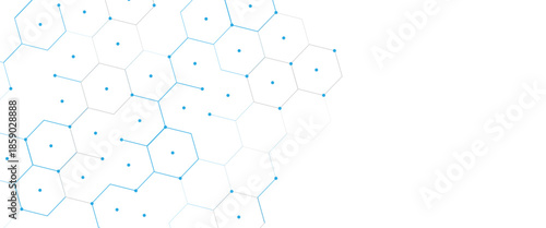 Vector modern tech hexagon network corner background