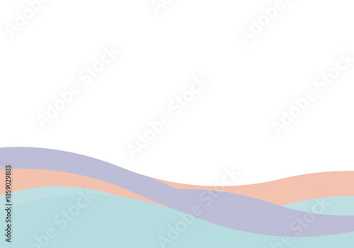 Minimalist abstract illustration of wavy lines in pastel colors on