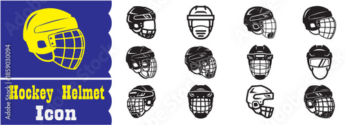 Set of Hockey Helmet icon, Hockey Helmet vector collection