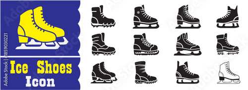 Set of Ice Shoes icon, Ice Shoes vector collection