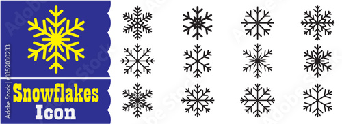 Set of Snowflakes icon, Snowflakes vector collection
