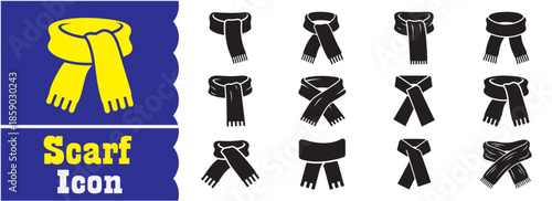 Set of Scarf icon, Scarf vector collection