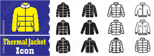 Set of Thermal Jacket icon, Thermal Jacket vector collection