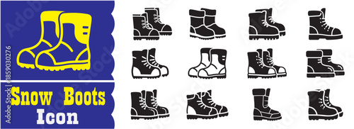 Set of Snow Boots icon, Snow Boots vector collection