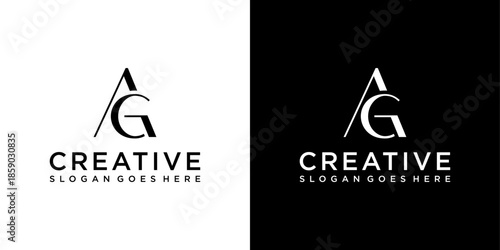 AG or GA initial letter logo design vector