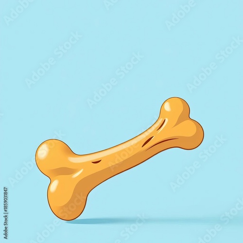 A classic cartoon dog bone, iconic chew toy silhouette, perfect for pet imagery,  canine,  toy
