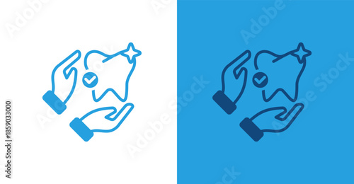 Dental Care Flat, with light and dark background