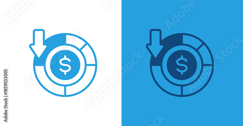 Reduce Cost Flat, with light and dark background