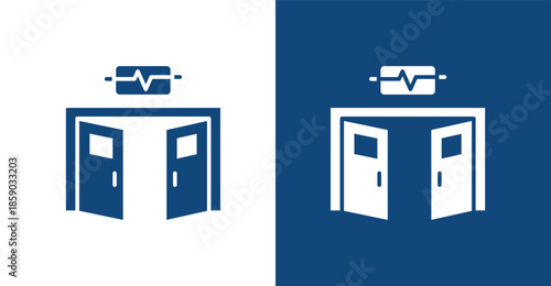 Emergency Room Glyph, with light and dark background