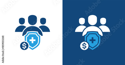 Health Insurance Glyph Duotone, with light and dark background