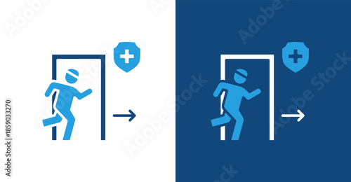 Outpatient Glyph Duotone, with light and dark background