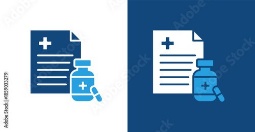 Prescription Drugs Glyph Duotone, with light and dark background