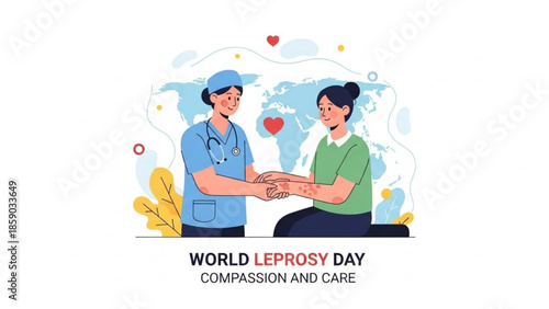 Healthcare professional showing compassion to a patient on World Leprosy Day