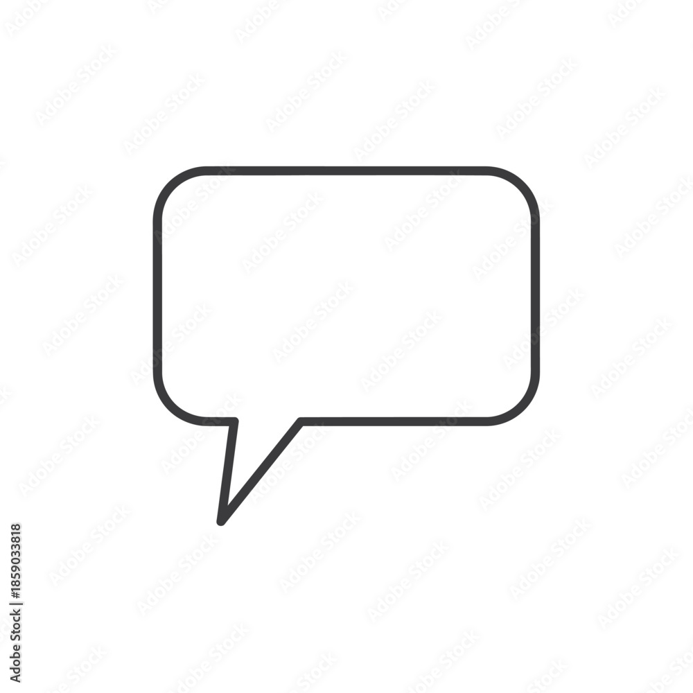 Fototapeta premium Empty speech bubble icon, communication or message symbol, isolated on white background