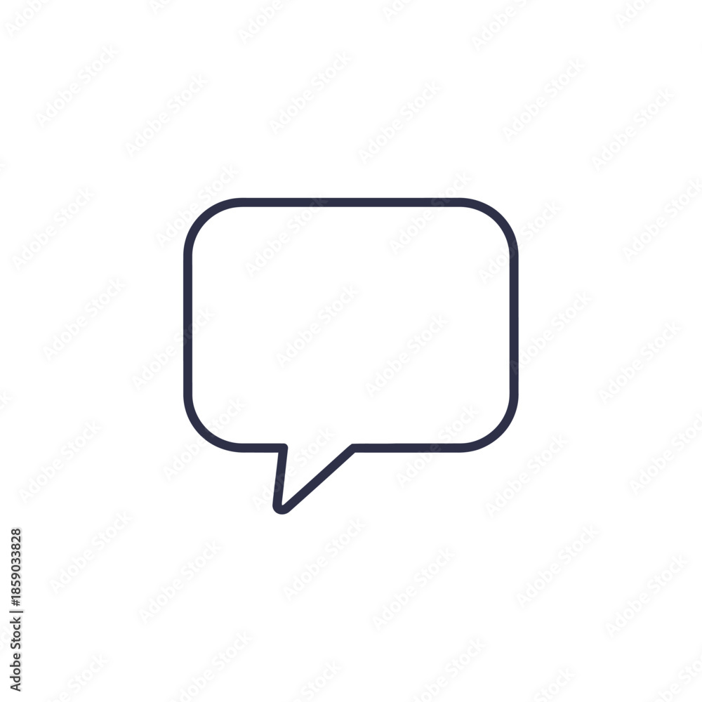 Fototapeta premium Empty speech bubble icon, communication symbol, chat message graphic, dialog box outline