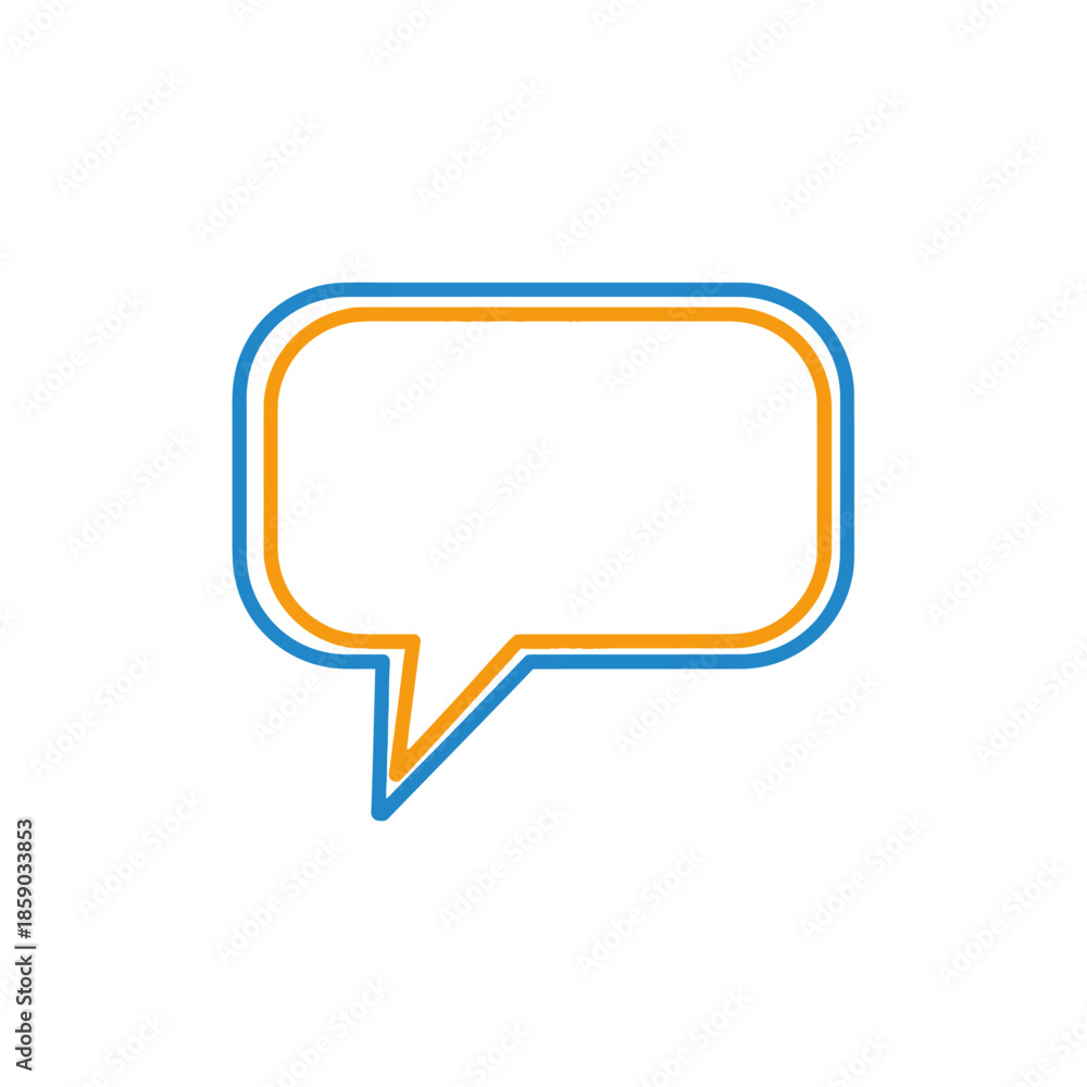 Naklejka premium Empty Speech Bubble Icon, Communication Symbol, Chat Message, Dialogue Box