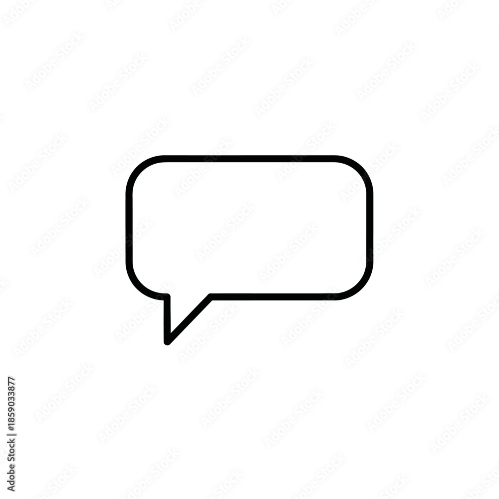 Naklejka premium Empty speech bubble icon, communication symbol, dialogue, message, chat, blank template