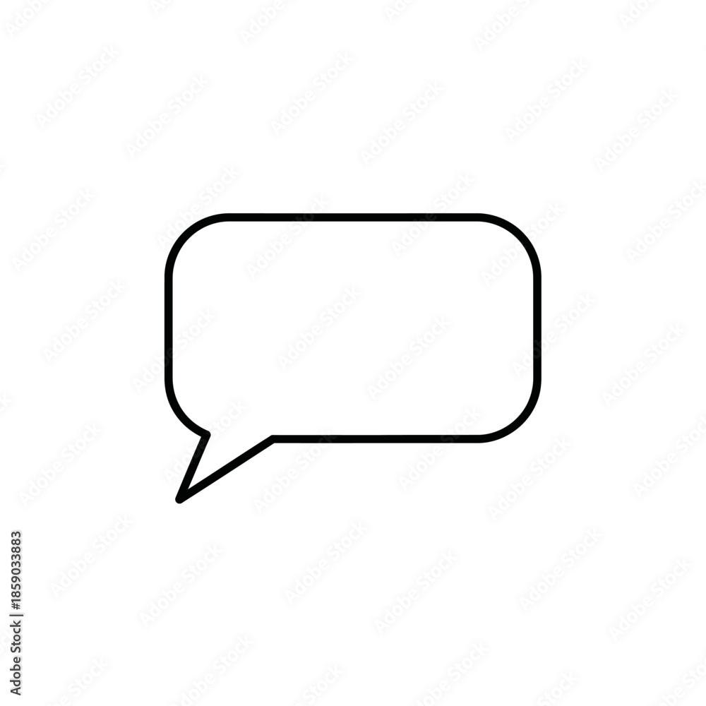 Naklejka premium Empty Speech Bubble Icon, Communication Symbol, Dialogue Box, Vector Graphic