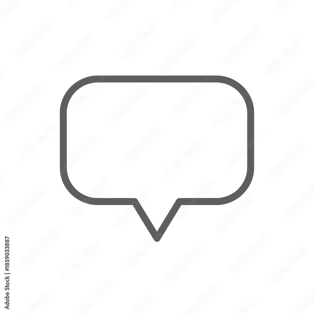 Fototapeta premium Empty speech bubble icon, communication symbol, isolated on white background