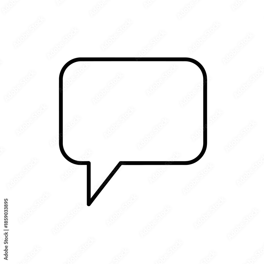 Naklejka premium Empty Speech Bubble Icon, Communication Symbol, Message Box, Dialogue Outline