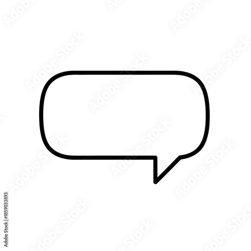 Empty speech bubble icon, communication symbol, isolated on white background